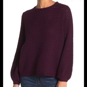 14th & Union Purple Popcorn Knit Sweater Small